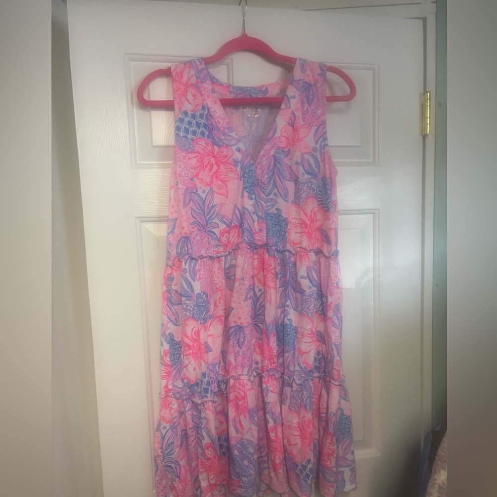 Machine Pink and Purple Floral Top by Lilly Pulitzer